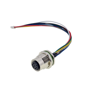 Montaje de cable de encargo del terminal del conector hembra del enchufe M12